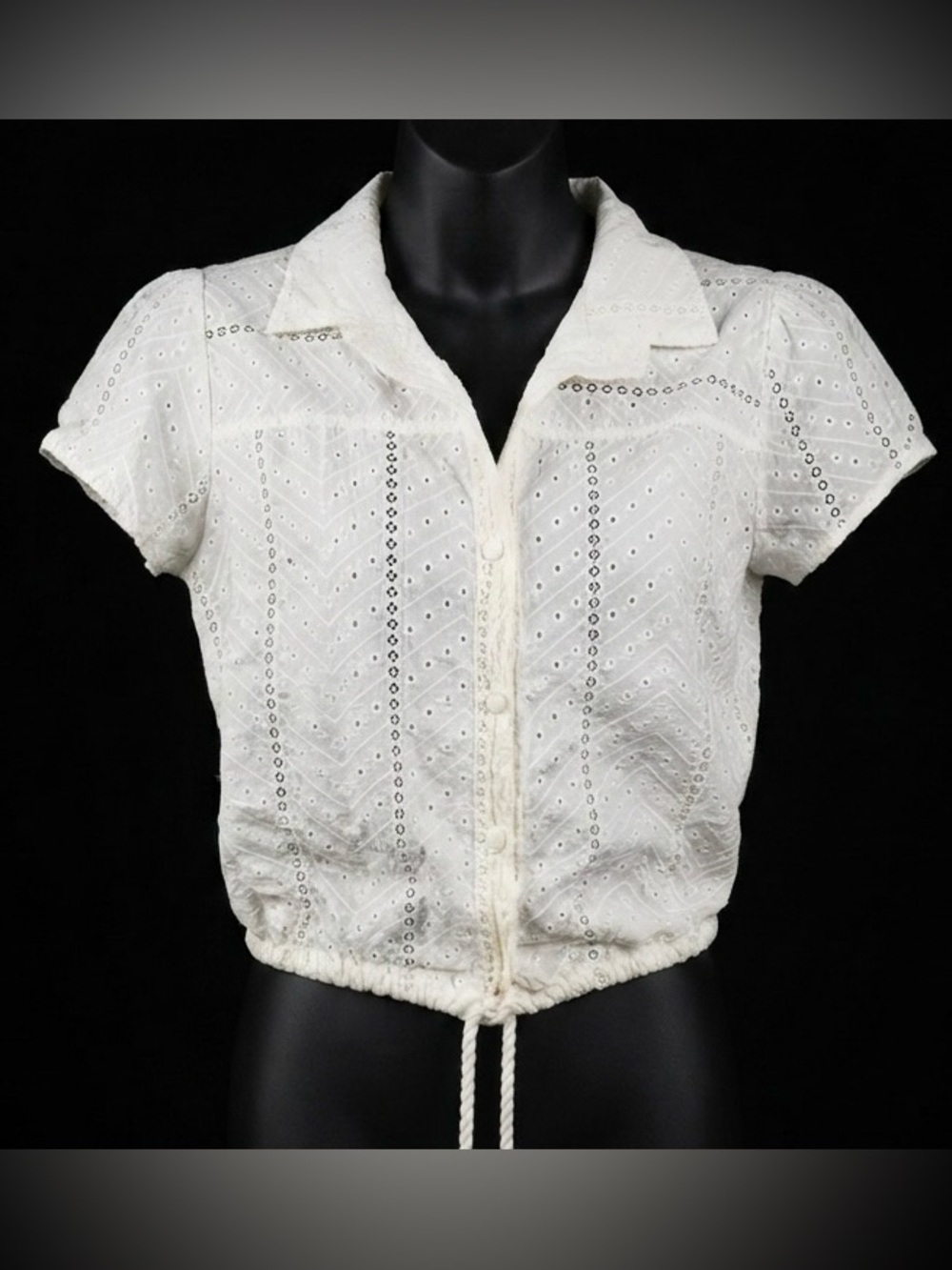 Kirious Los Angeles White Eyelet Blouse 100% cotton medium